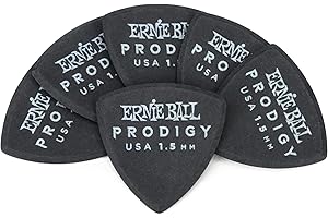 Ernie Ball 1,5 mm Large Shield Prodigy Plektren, 6er-Pack, Schwarz