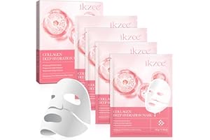 NIFEISHI Kollagen Maske, Kollagen Maske Overnight, Kollagenmaske, Feuchtigkeitsspendende Hydrogel-Maske für die Nacht, Minimierung von Poren, Verbesserung der Elastizität, 4 Stück (4 Stück)