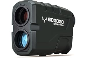 Gogogo Sport Vpro Telémetro Caza Golf 1097 M/Yardas con Luz Roja, Recargable 6X Aumento Medidor Laser con Bolsa Portátil de Bloqueo de Bandera & Vibración, Escaneo, Precisión ±1yd, Linea de Datos