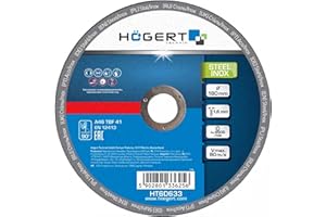 GTV Högert Technik Lot de 10 disques à tronçonner pour métal inox 180 x 1,6 x 22,23 HT6D633