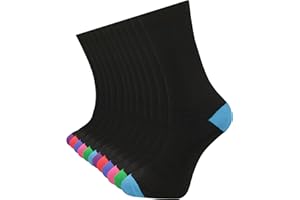 BONJOUR Men's Cotton Socks (12 Pairs) - Smart Breathable Plain, Striped Patterned Socks for Men - Suitable for Work and Casual Wear - Soft, Comfort Insulated Mens Ankle Socks with Reinforced Heel & Toe