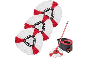 Frogetu Pack of 3 Mop Heads Compatible, Microfibre Mop Replacement Heads, Mop Replacement Cover, Microfibre Mop, for Vileda Turbo Sets, EasyWring & Clean Floor Mop, All Floors