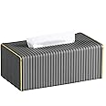bpa Alhdhd Leather tissue box cover, Decorative tissue box Holder for Home Living Room, Bedroom, Kitchen, Office, Bathroom | Car Tissue Holder (dark grey)