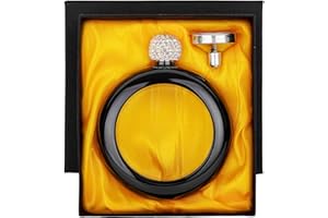 Toptie Pulsera Con Petaca de Whisky para Mujer, 100 ml/3,5 Oz, Botella de Vino Portátil Oculta Con Tapa de Diamantes de Imitación, Accesorio de Moda para Combinar Con Atuendos, Negro