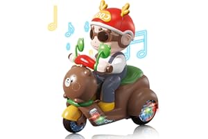 Bestcool Kids Motorcycle Toy, Stunt Performance Motorbike 360° Rotating Music Flashing LED Tires Toy Car Electric Tricycle Toy Car Free-Wheeling Motorbike for Toddlers Birthday Gift 0-3 Years Old