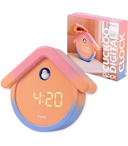 Fisura - Coucou. Horloge murale. Cadeau original Horloge murale. 3 piles AA non incluses. Mesures : 21,5 x 8 x 41,5 cm. Matériau : plastique ABS (menthe