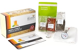 THE BIG CHEESE MAKING KIT The Beer Lover's Cheese Making Kit - DIY Cheese Gift Set | Ale Washed Squeaky Curds & Cypriot Style Cheese | Includes Rennet for Cheese Making | Gourmet Gift with Recipe Booklet - 12 Batches
