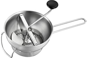 GEFU Passiergerät Flotte Lotte - manuelle Edelstahl-Passiermühle inkl. 3 Lochscheiben mit unterschiedlicher Siebgröße, spülmaschinengeeignet