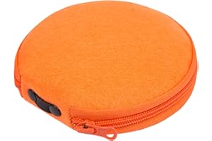 ELEZAY Small CD Case Round Felt 20 Capacity CD Storage Wallet DVD Disc Holder Orange