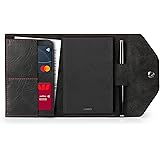 LONDO Äkta läderportfölj med anteckningsblock och snäppstängning - S