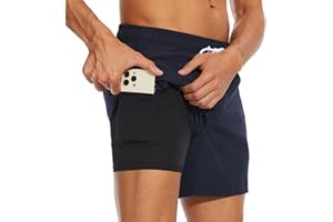 Arcweg Badehose für Herren Badeshorts mit Kompression Liner 2 in 1 Schnelltrocknend Strandhose Männer Elastisch Surf Shorts mit Reißverschlusstaschen
