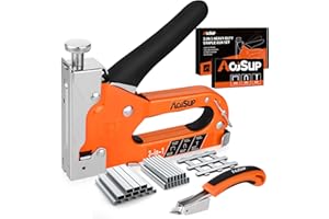 AojSup Graffatrice Manuale, Spillatrice Manuale Multifunzione 3 In 1 con 2100 Graffette, Pistola Graffettatrice Robusta con Levapunti - Ideale per Tappezzeria, Materiale da Fissaggio, Decorazione