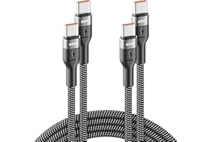 deleyCON 2x 2m Kabel ładujący USB-C do iPhone 17 16 15 Pro Max Air, Galaxy A16 A56 S25 S24 S23, Pixel, iPad Pro, MacBook, AirPods, Tablet, Switch, PS5-60 W Szybkie ładowanie PD 3.0 PPS