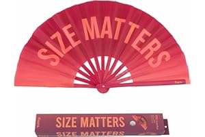 Fisura – Abanico Plegable Grande 'Size'. Original con Mensaje XXL Rosa. De Madera para Fiestas. 64 x 33 cm.