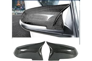 GEARCELL Pair Car Wing Mirror Covers Caps, Replacement Rearview Side Mirror Covers Replacement FIT For BMW F20 F22 F23 F30 F31 F32 F33 F36 F87 M2 X1 E84 Door Mirror Covers Caps Carbon Fiber