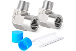 ERGAOBOY 2 pièces 1/4 "femelle BSP x 1/4" mâle BSP filetage forgé en acier inoxydable 90 degrés coude connecteur SUS 304 raccords de tuyauterie