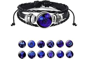 Alapek Zodiac Signs Spirit Bracelet, Manifestation Bracelet, Serene Manifestation Bracelet, Multilayer Adjustable Twelve Constellation Zodiac Leather Bracelets