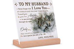 Juratar Husband Gifts for Christmas, Husband Gifts from Wife, Valentines Card Anniversary Wedding Gifts for Him, Personalised Plaque Sign Gifts for Husband