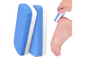 EROVITE 2 Pcs Glass Pumice Stone for Feet – Professional Foot Scrubber for Hard Skin & Callus Removal – Reusable Pedicure Tool for Smooth Heels & Soles – Easy to Clean, Safe for Shower & Bath Use