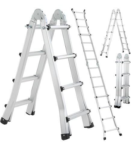 Joparri 5 m aluminium telescopische ladder, belastbaar tot 150 kg