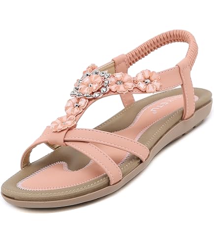 Morbuy Sandali Donna Con Strass E Zip – Infradito Bohémien In Pelle PU, Tacco Piatto, Comode Per Spiaggia E Tempo Libero, Argento, EU37 (CN38=240mm) - 4