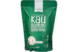 ‎XUCKER Xucker Zuckerfreie Zahnpflege Kaugummis - Xylit Kaugummi zuckerfrei mit Spearmint Geschmack I Vegane Xylitol Kaugummis I Zahnpflege & gegen Mundgeruch I 600g Nachfüllpack