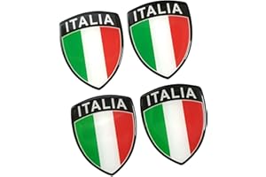 PTDecals 4 PCS 4x5CM Soft Flexible Epoxy Italy Italian Flag Emblem Sticker Badge Decals for Vehicle Auto Car Motorcycle Helmet Home Decoration