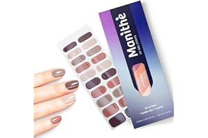 Manithè - Smalto multicolore marroni (Pink Bouquet) - Smalto Adesivo Gel UV - Pellicola per Unghie Autoadesiva - Manicure Semipermanente - Nail Wraps Gel UV - Kit 20 PCS