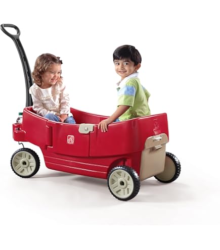 Radio Flyer – Chariot Poussoir/tracteur 2-en-1 – Rouge – Pour 1-4 Ans – Charge 15,9 Kg – Avec Rangement XL
