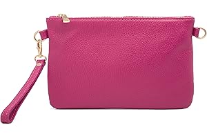 MAURO PELLETTERIA Pochette Donna con Tracolla Borsa Clutch Donna Elegante in Pelle Morbida Made in Italy Borsa da Polso Modello Mya