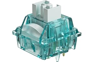 Akko Creamy Cyan-Tastaturschalter, Clicky-Schalter, mit LED-Diffusor für hintergrundbeleuchtete mechanische Tastatur, 5-polige 50gf-vorgeschmierte Schalter, MX-Tastenschalter(45 Stück, Creamy Cyan)