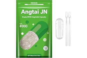 ANGTAI JN Empty Capsules Size 000, 500 Count DIY Clear Vegetarian and Vegan Pill Empty Capsules,with Capsules Filling Kit,Kosher,ISO9001,Gluten Free, Halal Certified,Non-GMO Certified