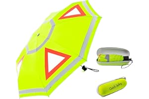 Quick Safety® Warn und Schutz Sicherheit Regenschirm für Motorrad- und Autofahrer mit Reflektierende Streifen. ACHTUNG! Nicht für Kinder unter 12 Jahren geeignet.