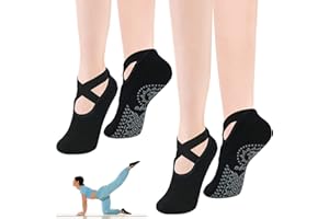 flintronic Calzini Antiscivolo Yoga Donna, Antiscivolo Calze Donna, Calze Yoga, Calzini Pilates Sportivi con Cinturino per Yoga, Pilates, Balletto, Danza, Ballo a Piedi Nudi, Fitness
