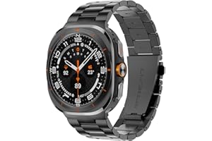 SPGUARD Band Compatible with Samsung Galaxy Watch Ultra 47mm(2024/2025) Metal Stainless Steel Bands Strap Men Women,NOT for Galaxy Watch 8/7/6/5/4/6 Classic/4 Classic(Black)