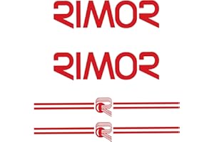 MURAL STICKERS KIT DA 6 ADESIVI RIMOR - portiere mansarda e lati camper - PER TUTTI I MODELLI DI CAMPER E CARAVAN - accessori per camper adesivi per camper - CONFEZIONE DA 6 PEZZI - BELLISSIMI E DUREVOLI ROSSO