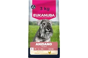 EUKANUBA Cibo secco per cani Senior con pollo fresco per razze di taglia piccola - Alimento secco premium per cani anziani, 3 kg