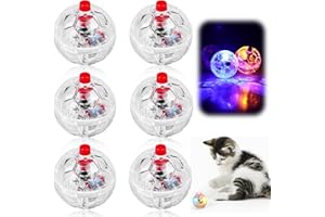 Leikurvo 6 Stück Katzenspielzeug Geisterjagd-Bewegungsbälle, Katzenball mit LED Licht, blinkende Katzenkugel Bewegung Bälle Haustierspielzeug Interaktives Kätzchenballspielzeug Paranormale Ausrüstung