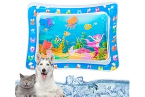 Hujinkan Sensory Water Play Mat for Cats, Thickened Water Sensor Play Mat for Cats, Cat Water Play Mat,Sensor Water Playmat for Cats Summer,Water Sensory Playmat With Fish For Pet Play,Sea Theme