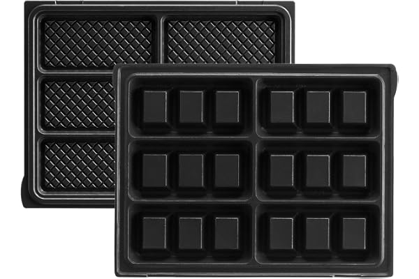 LAGRANGE Jeu de plaques Mini Gaufres, compatible avec tous les gaufriers "Tarti' Gaufres", Plaques en aluminium moulé, Revêtement antiadhésif double couche, 020322