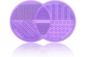 MR LION Makeup Pinsel Reinigungsmatte, Silikon Scrubber, Reiniger Pad, Kosmetikpinselreiniger, Reinigungspad für Pinsel, Schwamm, Puderquaste (Lila)