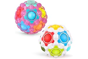Cofvetia 2 Stück Regenbogenball, Magic Puzzleball Rotable, Regenbogen Spielzeug Knobelspiel für Kinder als Geschenk, Stress Lindern und die Denkfähigkeit Verbessern