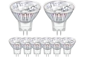 MOROTTY Confezione da 8 Lampadina 12v 10w GU4 MR11, Faretto GU4 2800k Bianco Caldo Dimmable, Per la Casa, Paesaggio, Incasso, Illuminazione a Binario