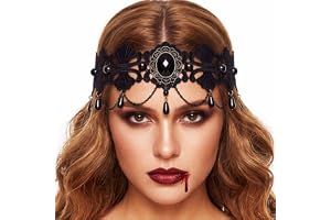 Reaky Halloween huvudbonader svart strass hårband pärlor huvudbonad festival kostym halloween hårtillbehör för kvinnor