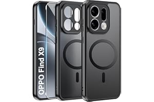 Effcotuo Funda Magnética para OPPO Find X9 Case con MagSafe con 1 Piezas Protector de Pantalla Cristal Templado, Acrílico Carcasa Respaldo Translúcida Mate Antigolpes Cover