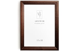 Artower® Ramka na zdjęcia w stylu vintage, brązowa, drewniana ramka na plakat 13 x 18 cm, ramka na plakat w stylu vintage, brązowe drewno, 13 x 18 cm, wąska ramka na zdjęcia w stylu retro, brązowa