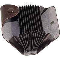 Storite 10 Slots PU Leather Credit Card Holder -(Brown,10.5 x 7.5 x 2.3 cm)