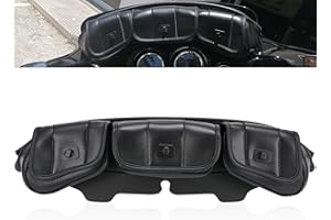 Motorrad Windschutzscheibentasche, OUSHI Batwing Verkleidungstaschen Windschutzscheibe Taschen wasserdichte für Touring Street Glide Electra Glide Windschutzscheiben Taschen 1996-2013, Schwarz