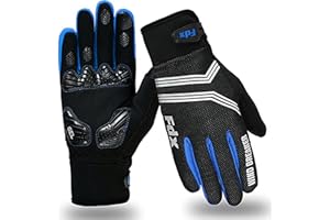 FDX Full Finger Winter Cycling Gloves - Warm Windproof, Mountain Bike Gloves Anti-Slip Padded Palm, Touchscreen, Breathable, Water Resistant MTB Racing and Running Mitts for Men Women