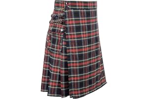 YAODAMAI Jupe de fête écossaise pour Hommes Mode Vintage Check Contraste Jupe plissée Guerrier médiéval Kilt
